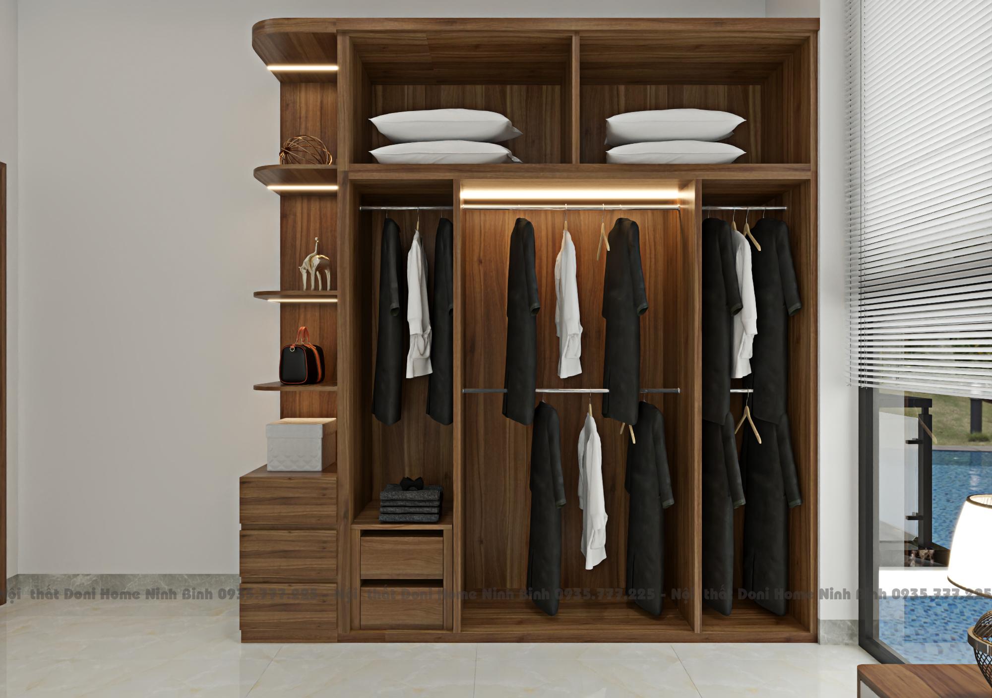 Tủ quần áo không tay nắm hót nhất hiện nay TA04